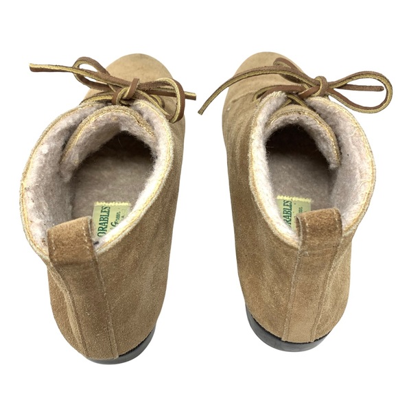 VTG Daniel Green Outdorables USA Suede Sherpa Lined Lace Up Ankle Booties Tan 6 - Picture 9 of 14
